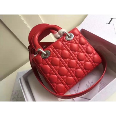 Dior My Lady Dior Bag In Red Lambskin LDBS240721