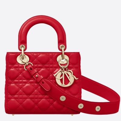 Dior My Lady Dior Bag In Red Lambskin LDBS240721