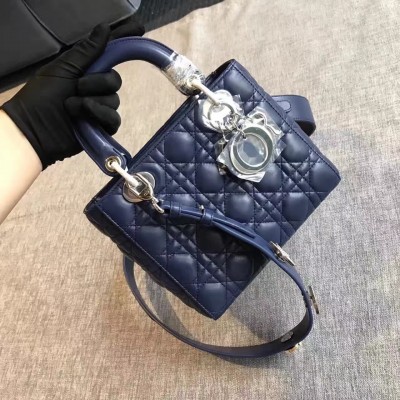 Dior My Lady Dior Bag In Sapphire Lambskin LDBS240722