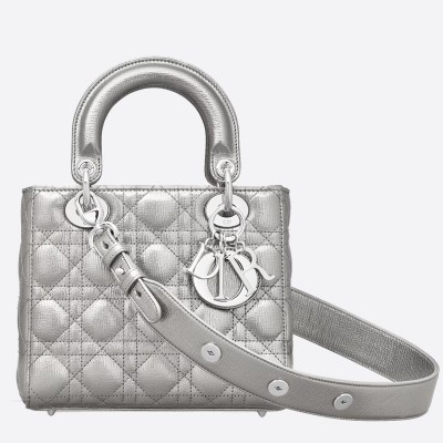 Dior My Lady Dior Bag In Silver Grained Calfskin LDBS240723