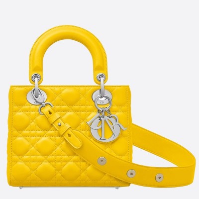 Dior My Lady Dior Bag In Yellow Lambskin LDBS240724