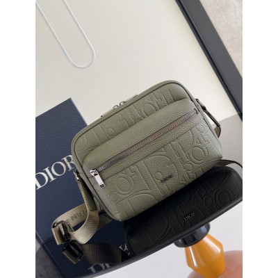 Dior Rider 2.0 Zipped Messenger Bag in Khaki Gravity Leather LDBS240743