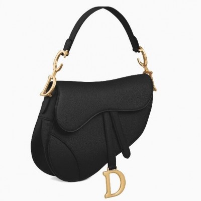 Dior Saddle Bag In Black Grained Calfskin LDBS240754