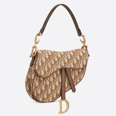 Dior Saddle Bag In Brown Dior Oblique Jacquard LDBS240768