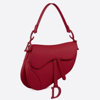 Dior Saddle Bag In Cherry Red Matte Calfskin LDBS240773