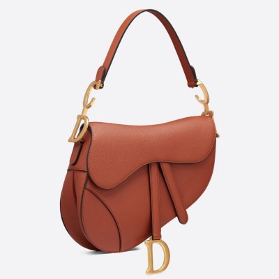 Dior Saddle Bag In Dark Tan Grained Calfskin LDBS240775