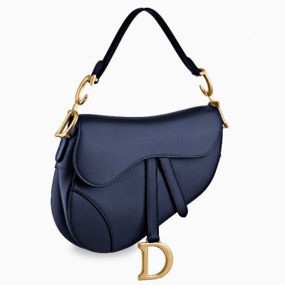 Dior Saddle Bag In Navy Blue Calfskin LDBS240788