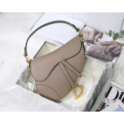 Dior Saddle Bag In Warm Taupe Grained Calfskin LDBS240795