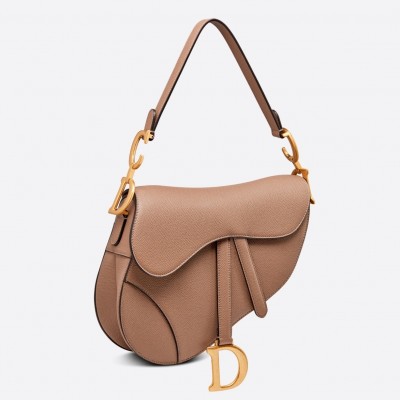 Dior Saddle Bag In Warm Taupe Grained Calfskin LDBS240795