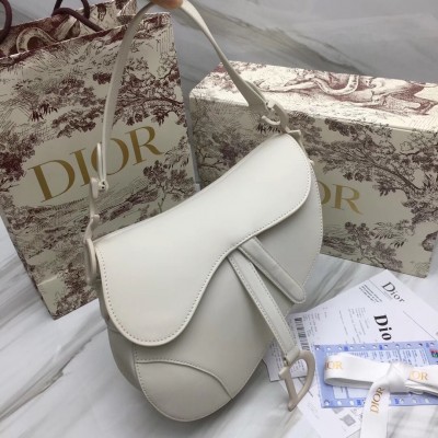 Dior Saddle Bag In White Matte Calfskin LDBS240797