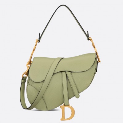 Dior Saddle Bag with Strap in Ethereal Green Grained Calfskin LDBS240803