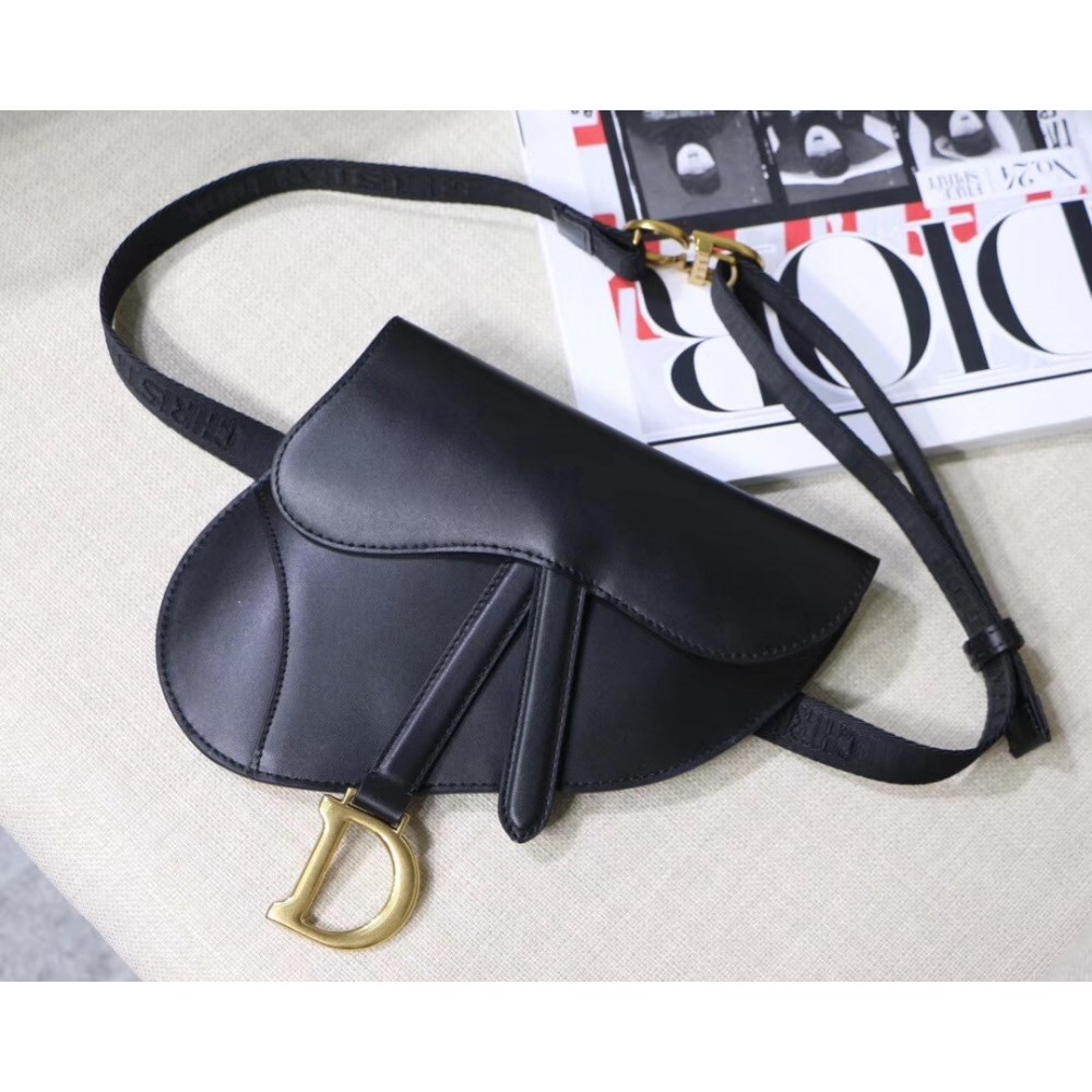 Dior Saddle Belt Bag In Black Smooth Calfskin LDBS240811