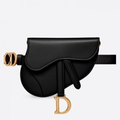 Dior Saddle Belt Bag In Black Smooth Calfskin LDBS240811