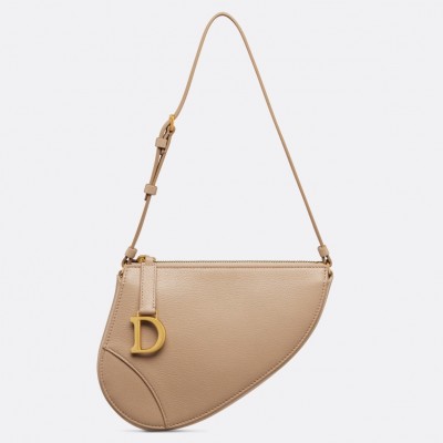 Dior Saddle Rodeo Pouch in Biscuit Goatskin LDBS240828