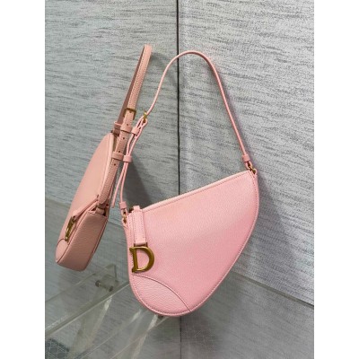 Dior Saddle Rodeo Pouch in Pink Goatskin LDBS240830