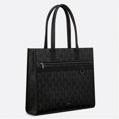 Dior Safari Tote Bag in Black CD Diamond Canvas LDBS240841