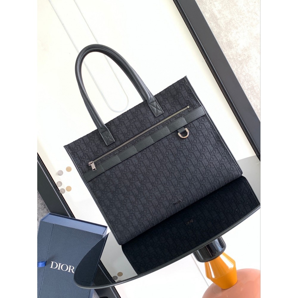 Dior Safari Tote Bag in Black Dior Oblique Jacquard LDBS240842