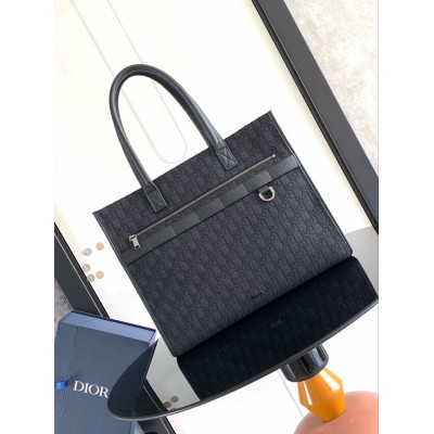 Dior Safari Tote Bag in Black Dior Oblique Jacquard LDBS240842