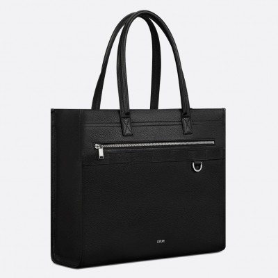 Dior Safari Tote Bag in Black Grained Calfskin LDBS240843