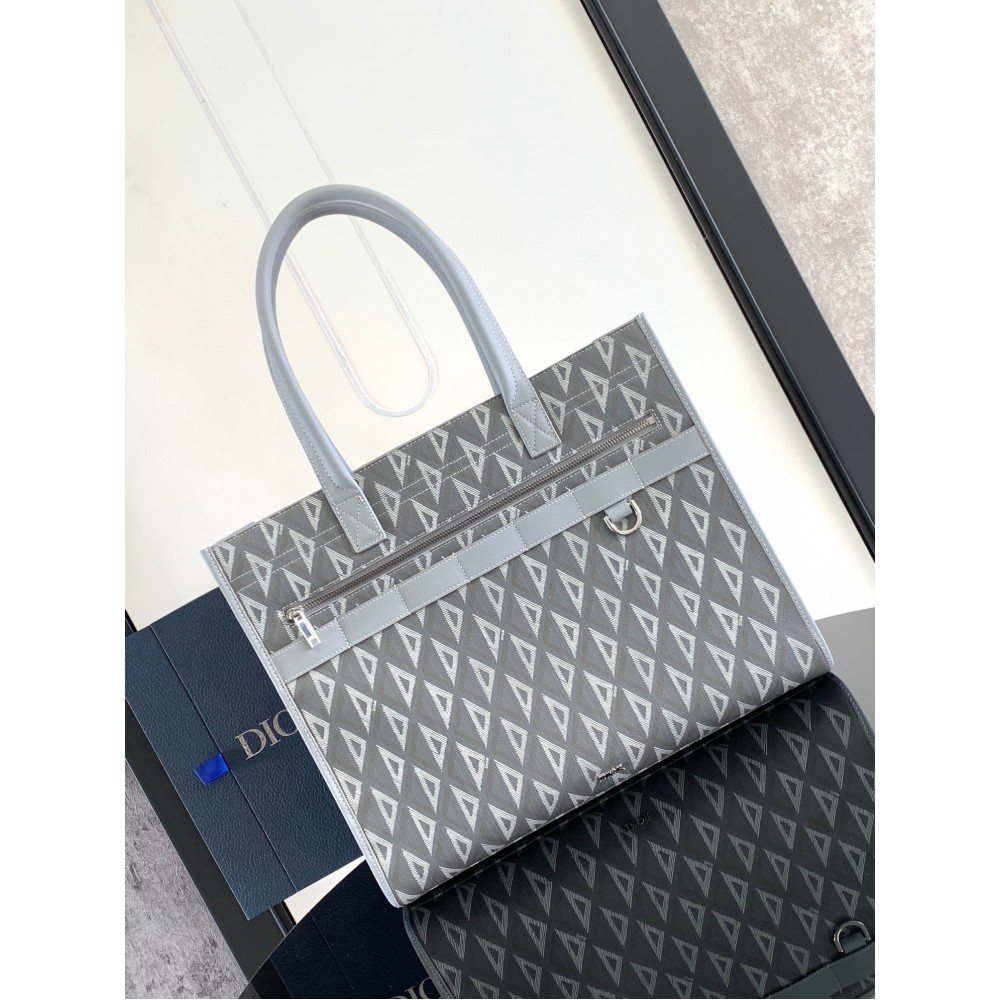 Dior Safari Tote Bag in Grey CD Diamond Canvas LDBS240844