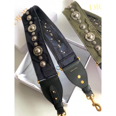 Dior Shoulder Strap In Blue Camouflage Embroidered Canvas LDBS240845