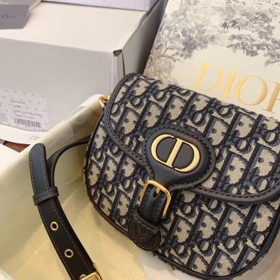 Dior Small Bobby Bag In Blue Dior Oblique Canvas LDBS240856