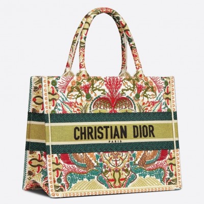 Dior Small Book Tote In Heart Lights Dior Embroidery LDBS240897