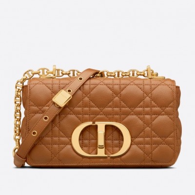 Dior Small Caro Bag In Brown Cannage Calfskin LDBS240908