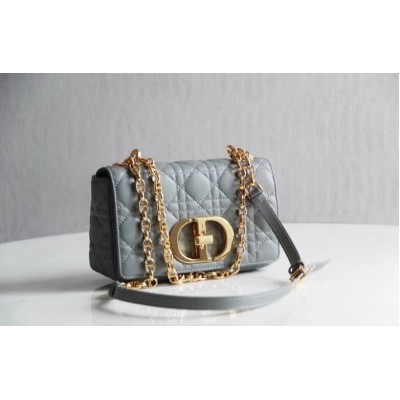 Dior Small Caro Bag In Cloud Blue Cannage Calfskin LDBS240909