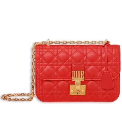 Dior Small Dioraddict Flap Bag In Cherry Lambskin LDBS240918