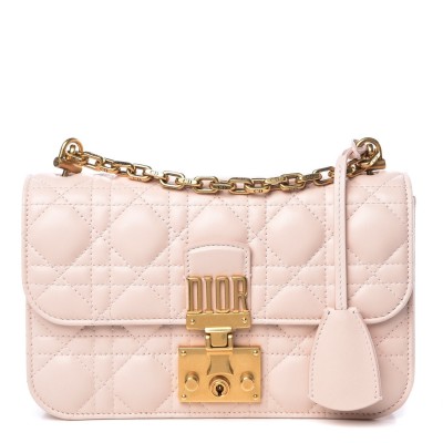 Dior Small Dioraddict Flap Bag In Pink Lambskin LDBS240919