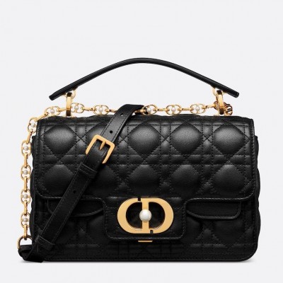 Dior Small Jolie Top Handle Bag in Black Cannage Calfskin LDBS240929