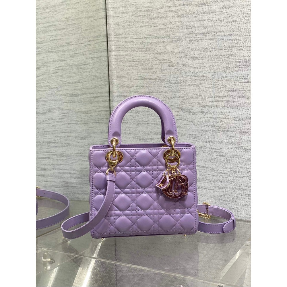 Dior Small Lady Dior Bag in Lilas Lambskin with Resin Charms LDBS240933