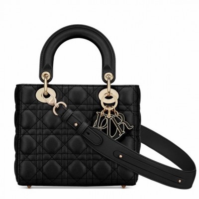 Dior Small Lady Dior My ABCDior Bag In Black Cannage Lambskin LDBS240936