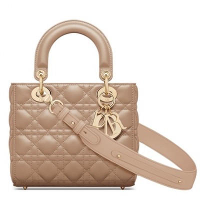 Dior Small Lady Dior My ABCDior Bag In Hazelnut Lambskin LDBS240942