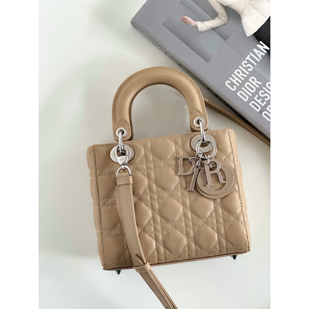 Dior Small Lady Dior My ABCDior Bag in Beige Cannage Lambskin LDBS240935