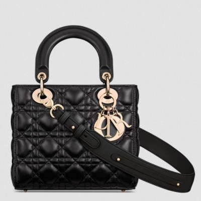 Dior Small Lady Dior My ABCDior Bag in Black Lambskin LDBS240938