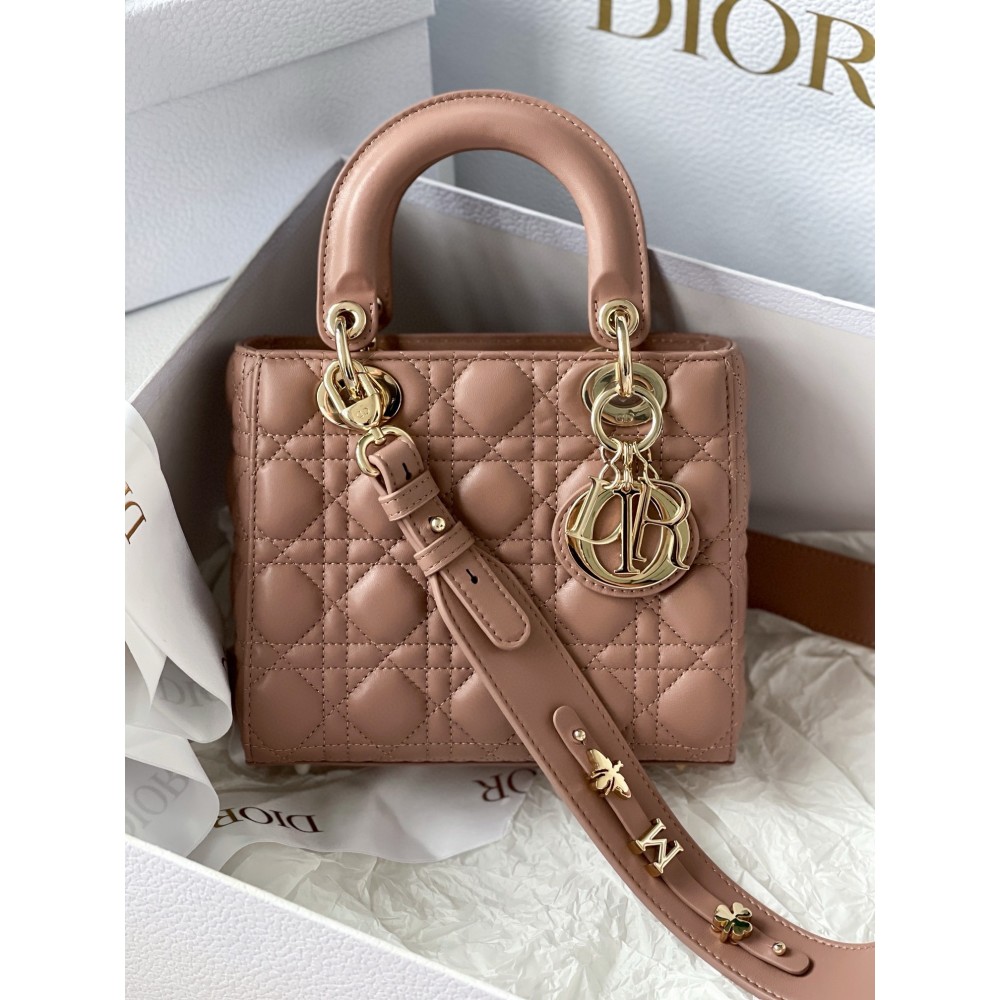 Dior Small Lady Dior My ABCDior Bag in Blush Lambskin LDBS240939