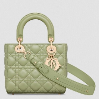 Dior Small Lady Dior My ABCDior Bag in Ethereal Green Lambskin LDBS240941