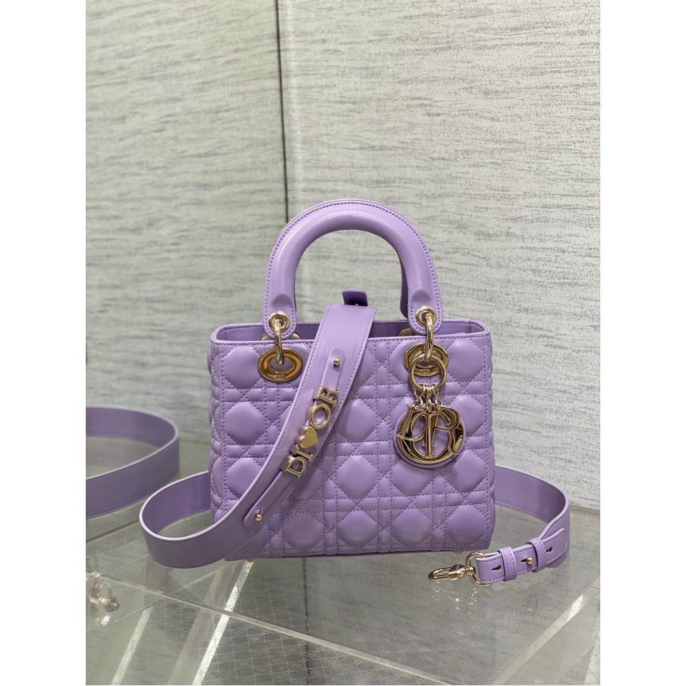 Dior Small Lady Dior My ABCDior Bag in Lilas Lambskin LDBS240943