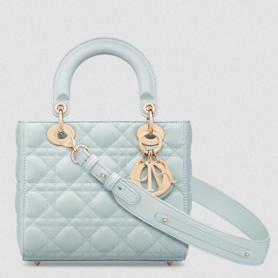 Dior Small Lady Dior My ABCDior Bag in Placid Blue Lambskin LDBS240946