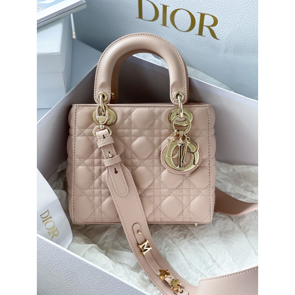 Dior Small Lady Dior My ABCDior Bag in Powder Pink Lambskin LDBS240947