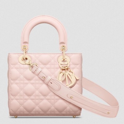 Dior Small Lady Dior My ABCDior Bag in Powder Pink Lambskin LDBS240947