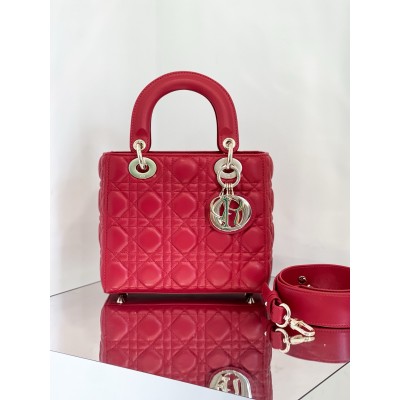 Dior Small Lady Dior My ABCDior Bag in Red Lambskin LDBS240948