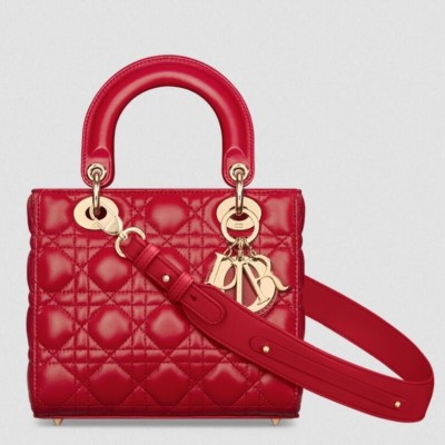 Dior Small Lady Dior My ABCDior Bag in Red Lambskin LDBS240948