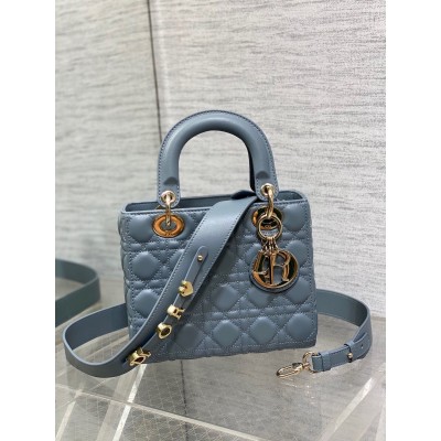 Dior Small Lady Dior My ABCDior Bag in Sky Blue Lambskin LDBS240950