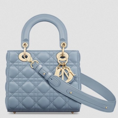 Dior Small Lady Dior My ABCDior Bag in Sky Blue Lambskin LDBS240950