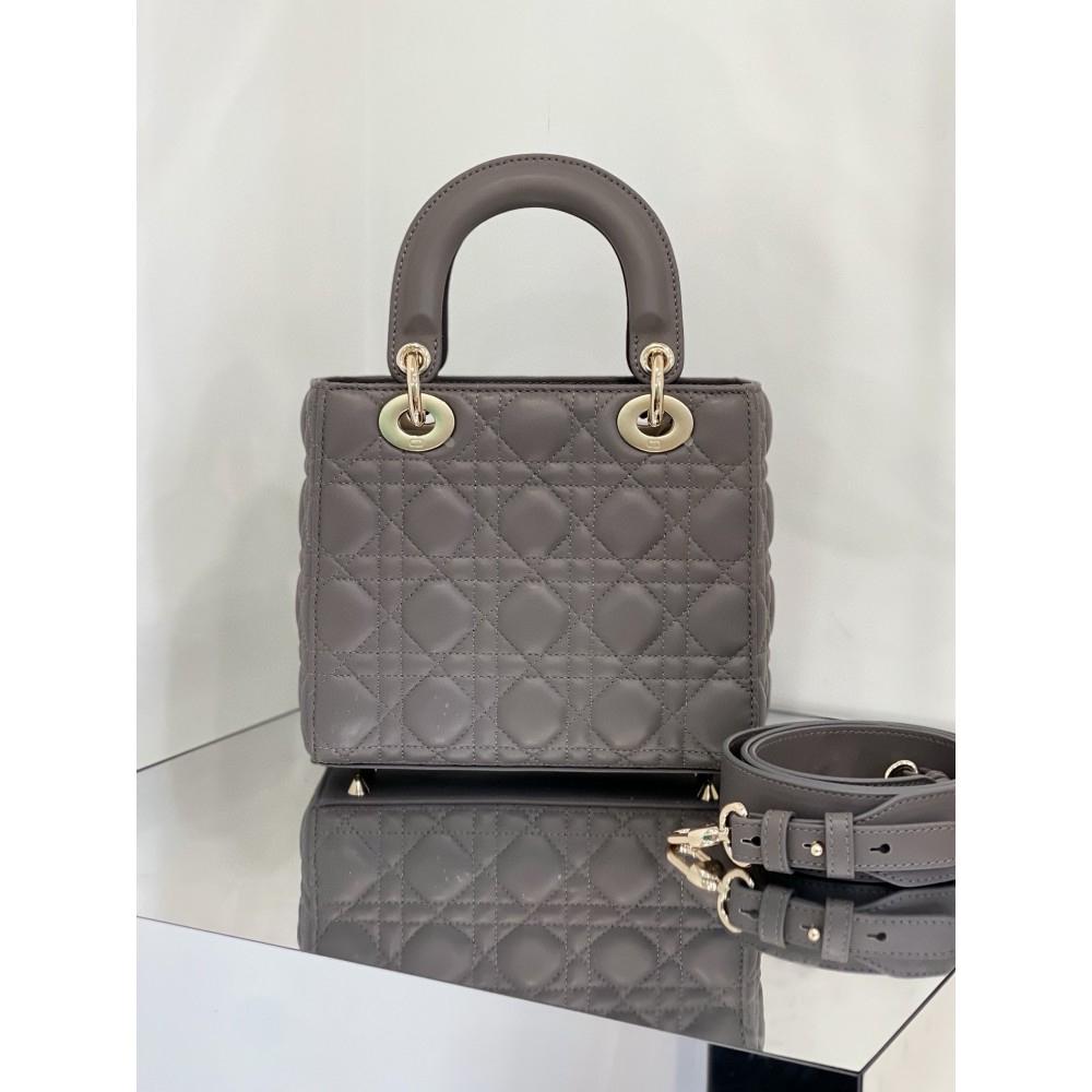 Dior Small Lady Dior My ABCDior Bag in Steel Grey Lambskin LDBS240951