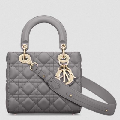 Dior Small Lady Dior My ABCDior Bag in Steel Grey Lambskin LDBS240951