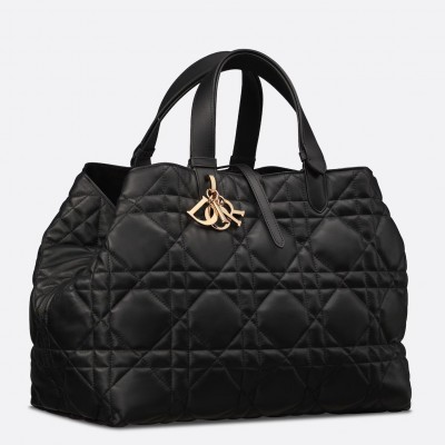 Dior Toujours Large Bag in Black Macrocannage Calfskin LDBS240961